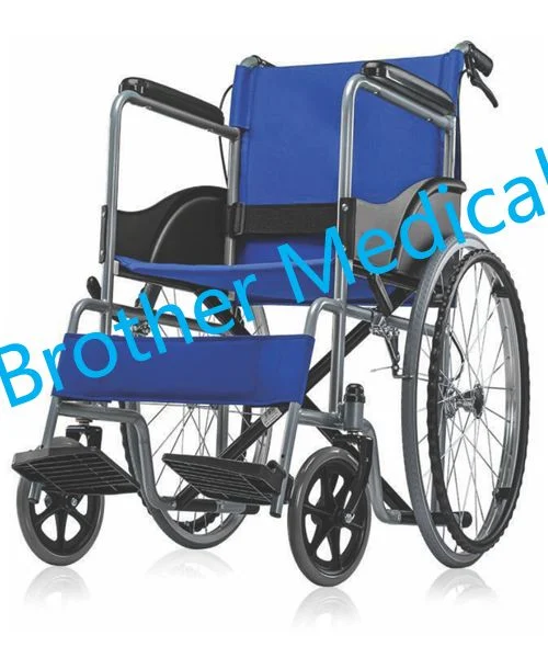 China Customized Brother Medical Carton Box Steel Powder Coating Foldable CE Wheelchair