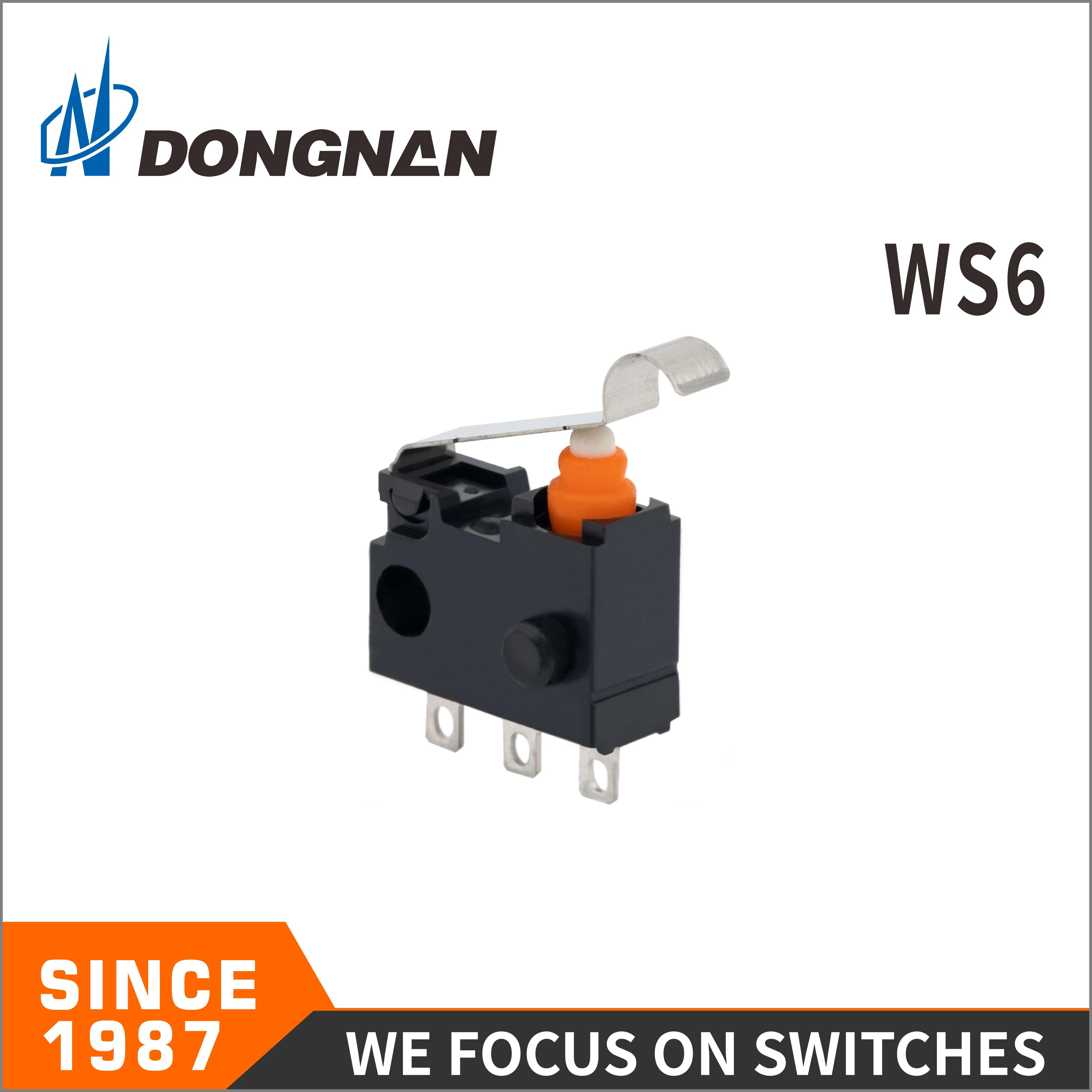 Small Size Ws6 Dustproof and Waterproof Micro Switch for Automobile