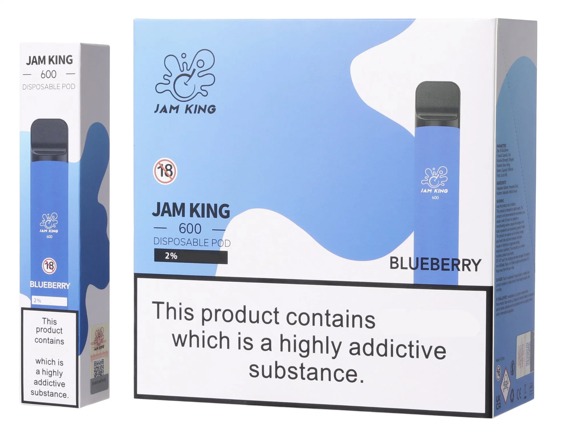 Jam King 600 Puffs Mini Vape Pen Günstige Preis Einweg Vape 10 Geschmacksrichtungen verfügbar Vaper Puff 2ml Kapazität 2% Nikotin Aromatisierte Vapes