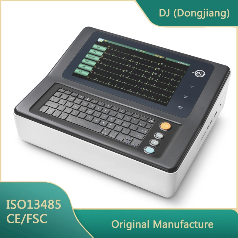 La norma ISO13485 aprobó 12 canales, máquina de ECG portátil con pantalla a color