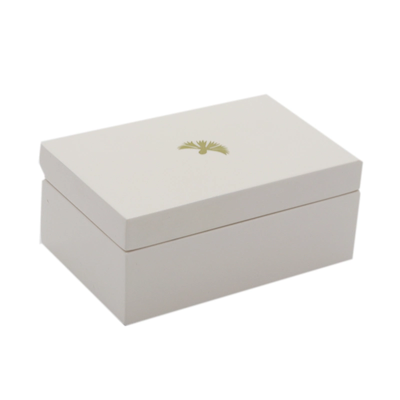 Wooden MDF Gold Metal Logo Apricot Perfume Box