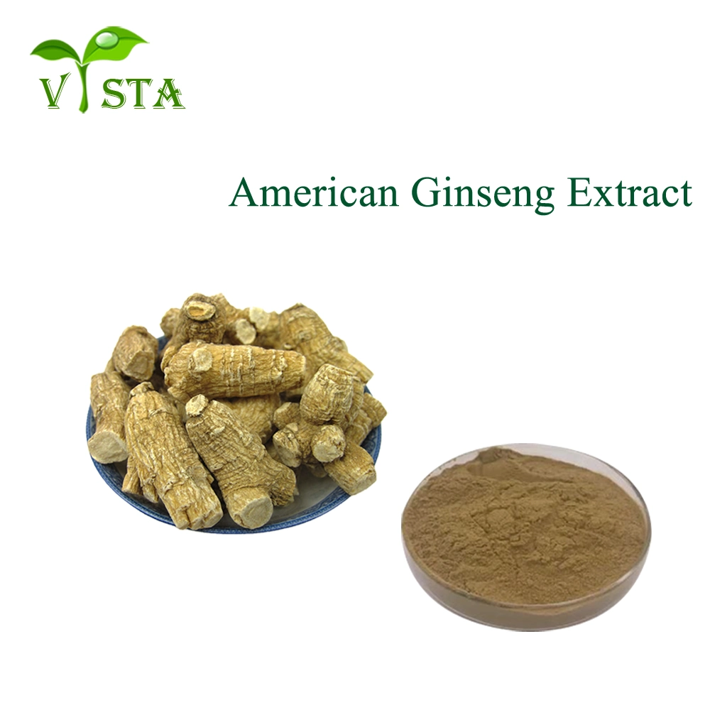 Natural de alta pureza Ginsenósidos polvo de Salud Suplemento American Ginseng raíz Extracto con residuos bajos de pesticidas