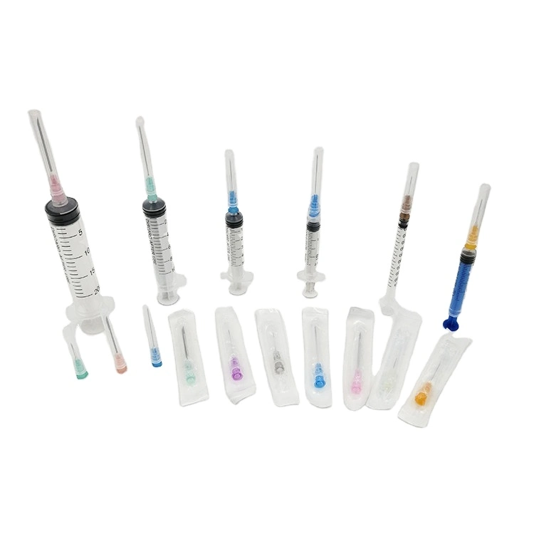 Artículos desechables médicos 2/ 3 piezas 1ml/3ml/ 5ml 10ml Luer Jeringa retráctil con aguja hipodérmica