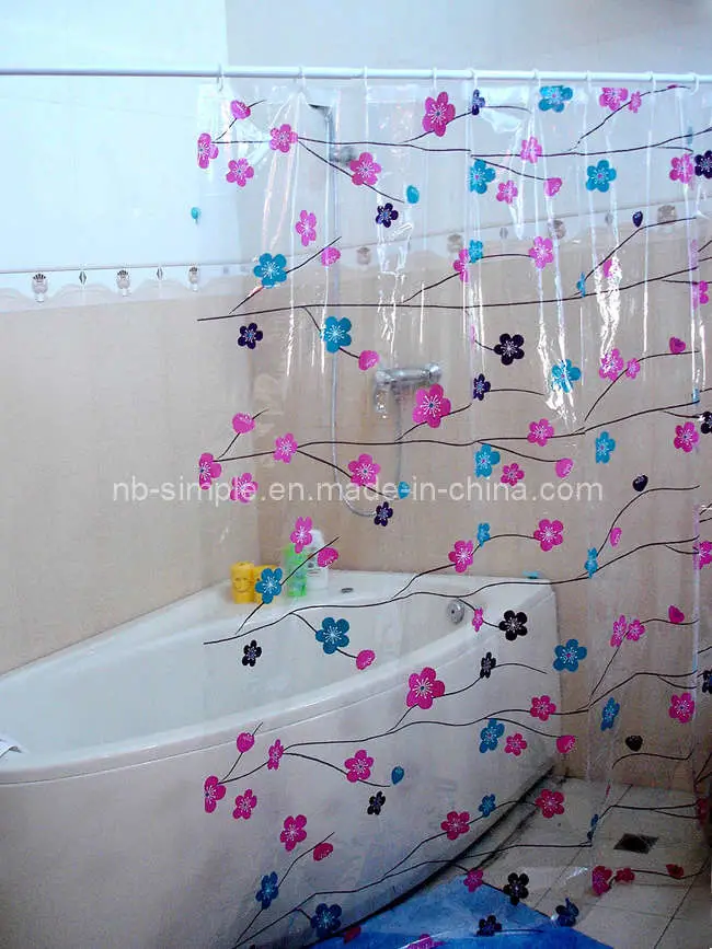 Flower Vinyl Shower Curtain (SC4018)