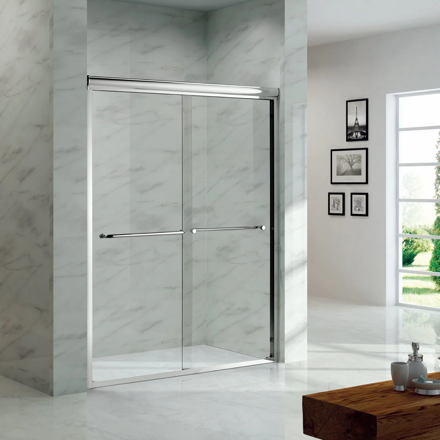 Tempered Glass Shower Door Simple Bathroom Room (NAD6122)