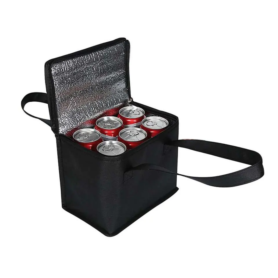 Nonwoven Classic Style Lunch Cooler Bags Portable Ice Pack Food Packing Container Picnic Insulated Bags