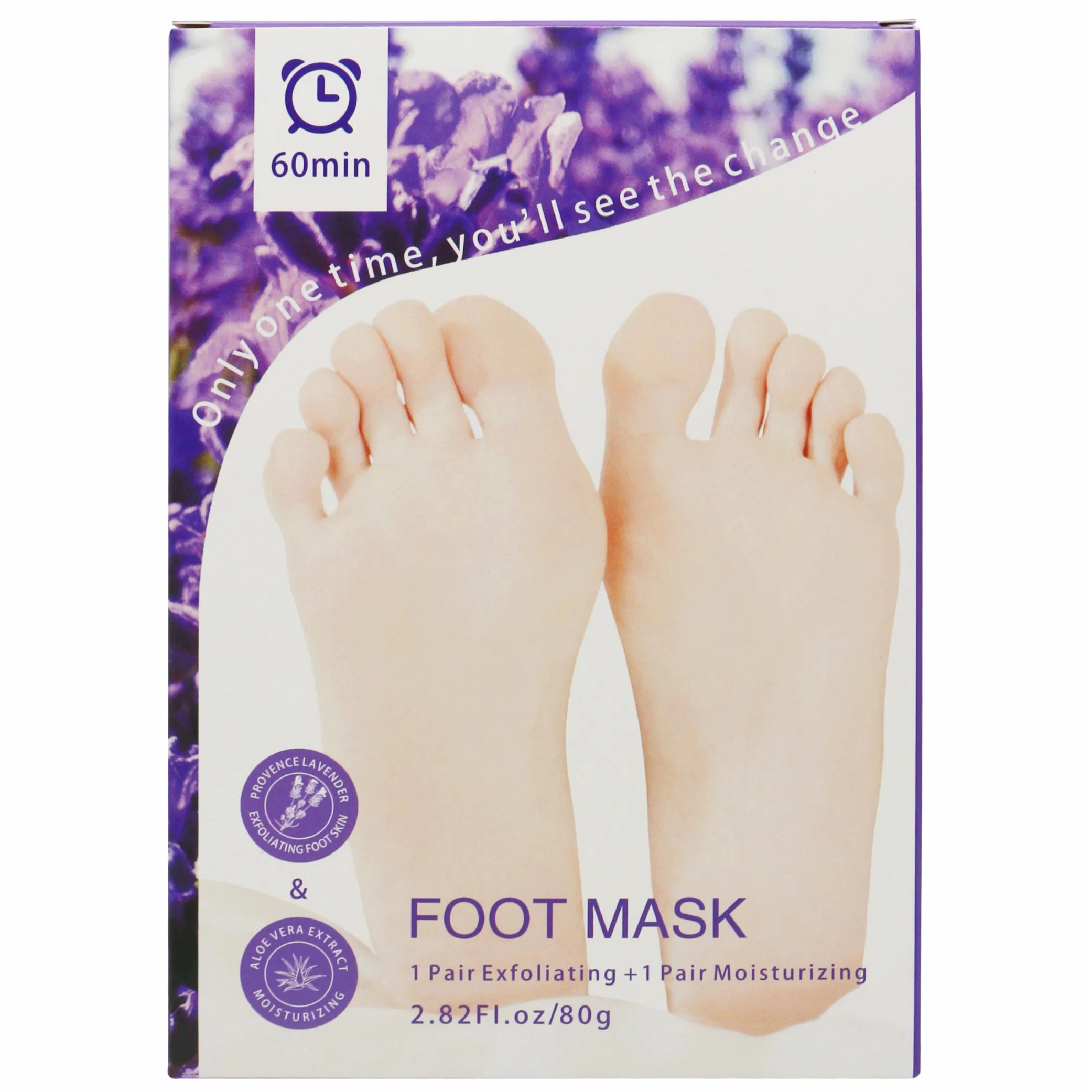 Anti-Wrinkle nourrissant exfoliant Lavender Peeling masque de pied pieds soin de la peau Hydratant pour les talons fissurés