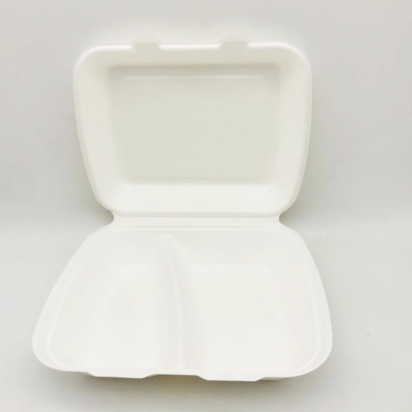 Disposable Paper Pulp Bagasse Food Container Sugar Cane Bagasse Clamshell Box