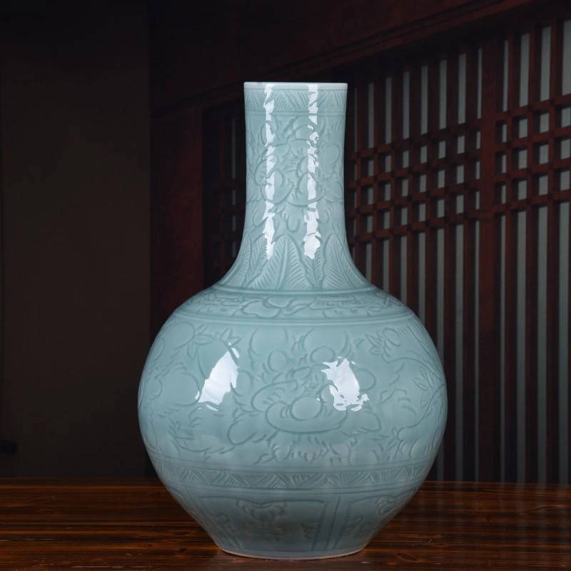 Simple Color Glaze Vase Decoration Wholesale/Supplier Fashion Household Ceramic Vase Crafts