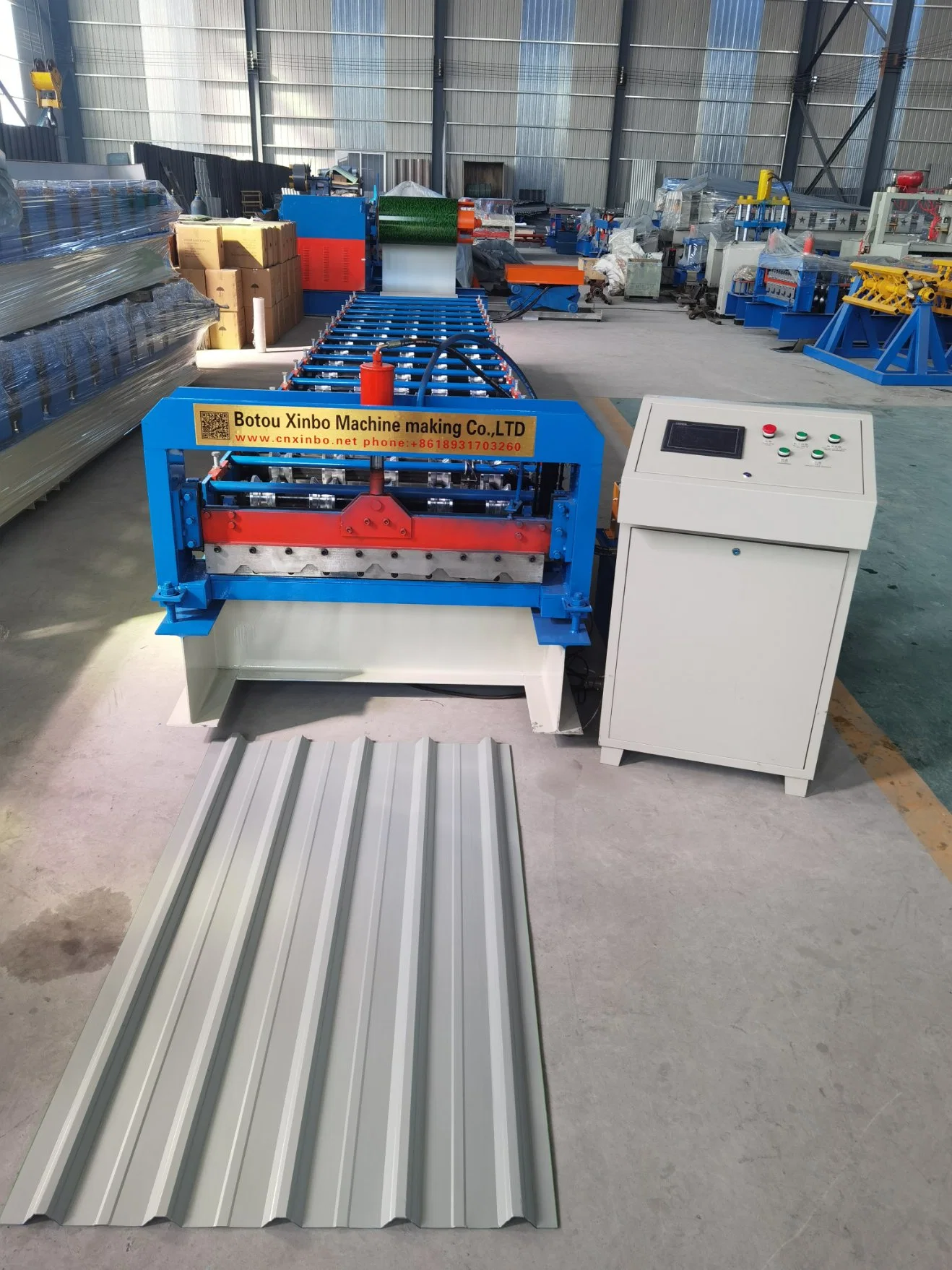 Trapezoidal Profile Roofing Sheet Roll Forming Machine Ibr Making Roof Tile Machine