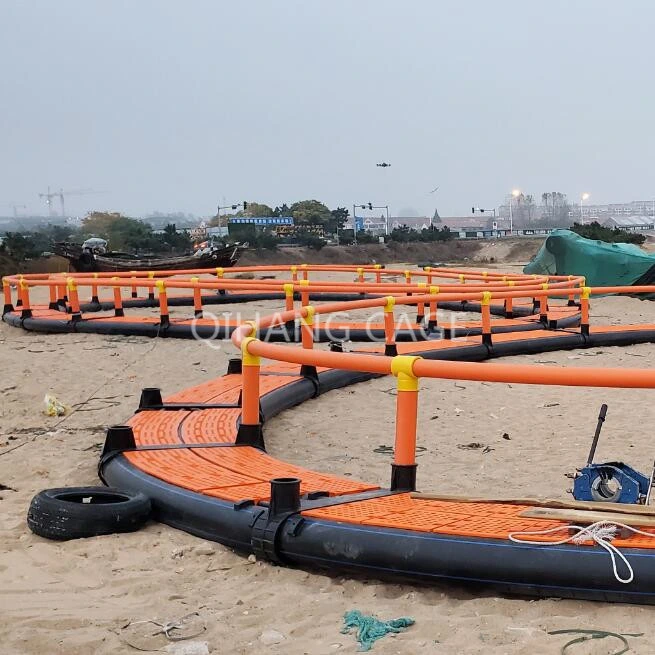 Jaula flotante redonda de HDPE para la cría de peces