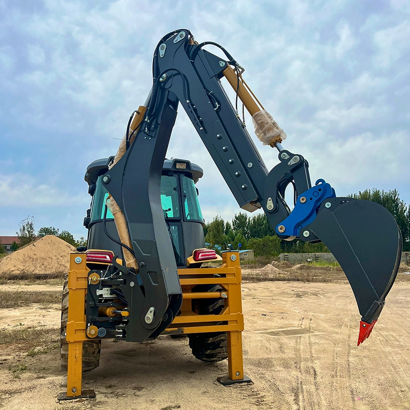 Tracteur de jardin avec chargeur et rétropelle tractopelle remorquable mini-excavateur avec auto-alimenté