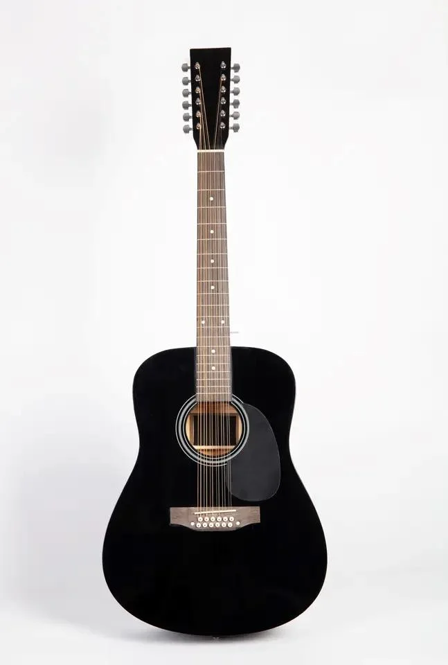 OEM personalizado todo Laminado Basswood 12 String Dreadnought Natural Acoustic Guitarra (LZSAG-150)