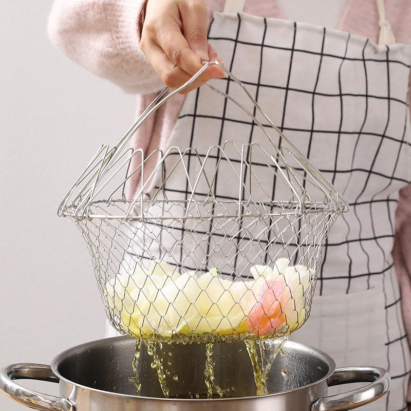 Mingwei panier en acier inoxydable, de la crépine de friture Fry Net, la cuisine de gadgets, cuisine Stuff, accessoires de cuisine, articles de cuisine d'accueil