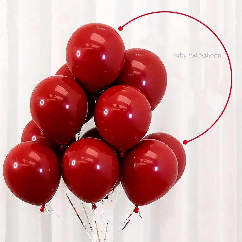 Wedding Lover Proposal Wedding Banquet Decoration Double Balloon 10 Inch Heart Shaped Pomegranate Red Latex Balloon