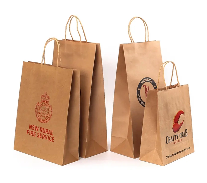 Cosmetic Gift Paper Bag for Christmas Custom Kraft Paper Shopping Bag with Your Own Logo Kraft Paper Bag Custom Reusable Shopping Bags for Clothing Packing