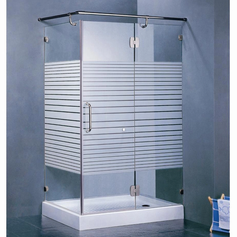 Baño separación seca y húmeda vidrio puerta partición Inicio simple Cuarto de ducha con pantalla de baño plegable