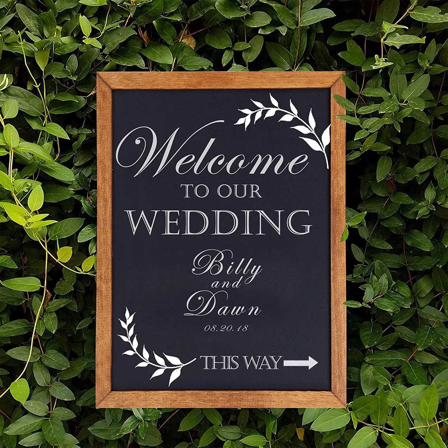 Wooden Frame Wall Chalk Board Blackboard for Weddings Menu Board with Magnetic