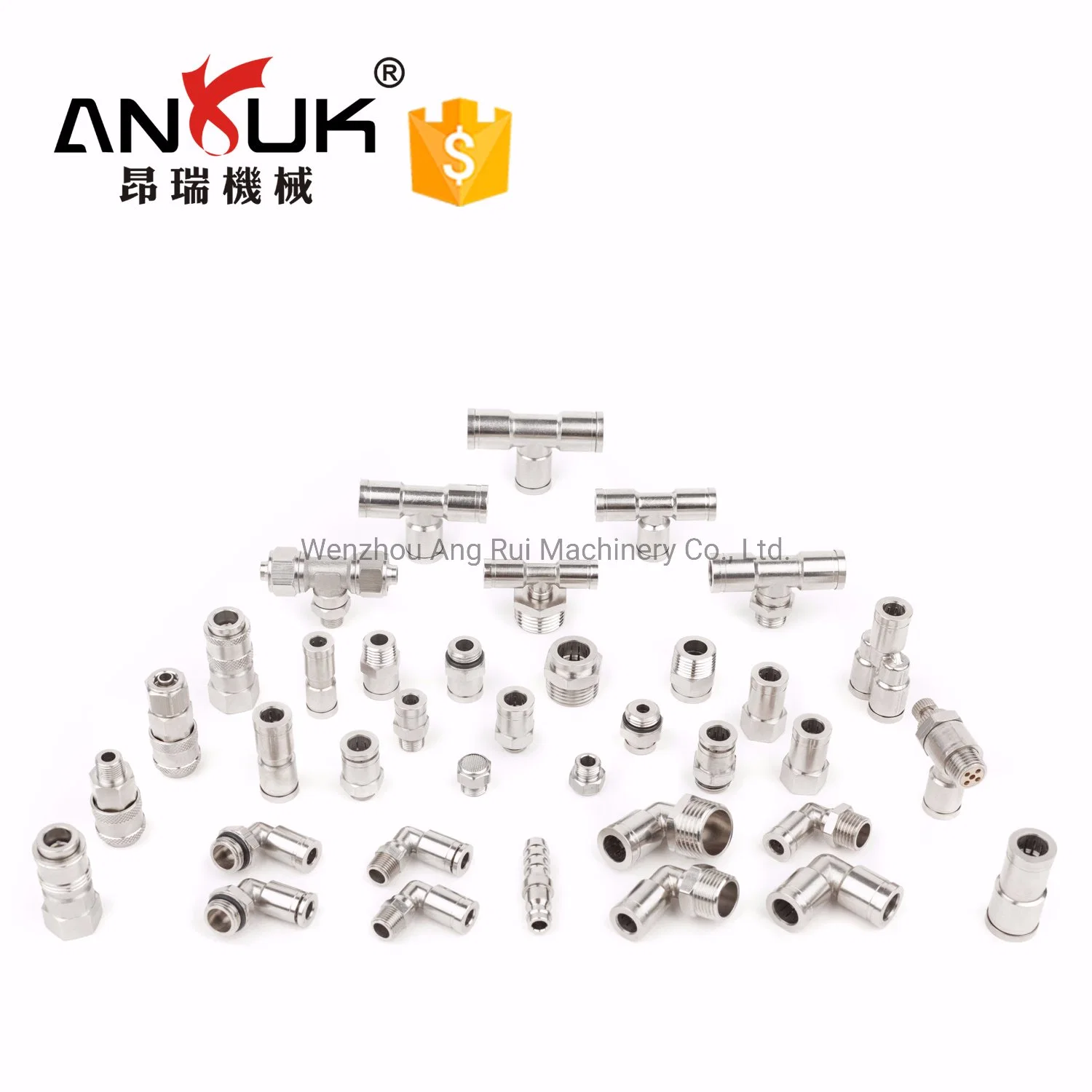 Factory Custom Elbow One Touch Quick Pneumatic Metal Fitting