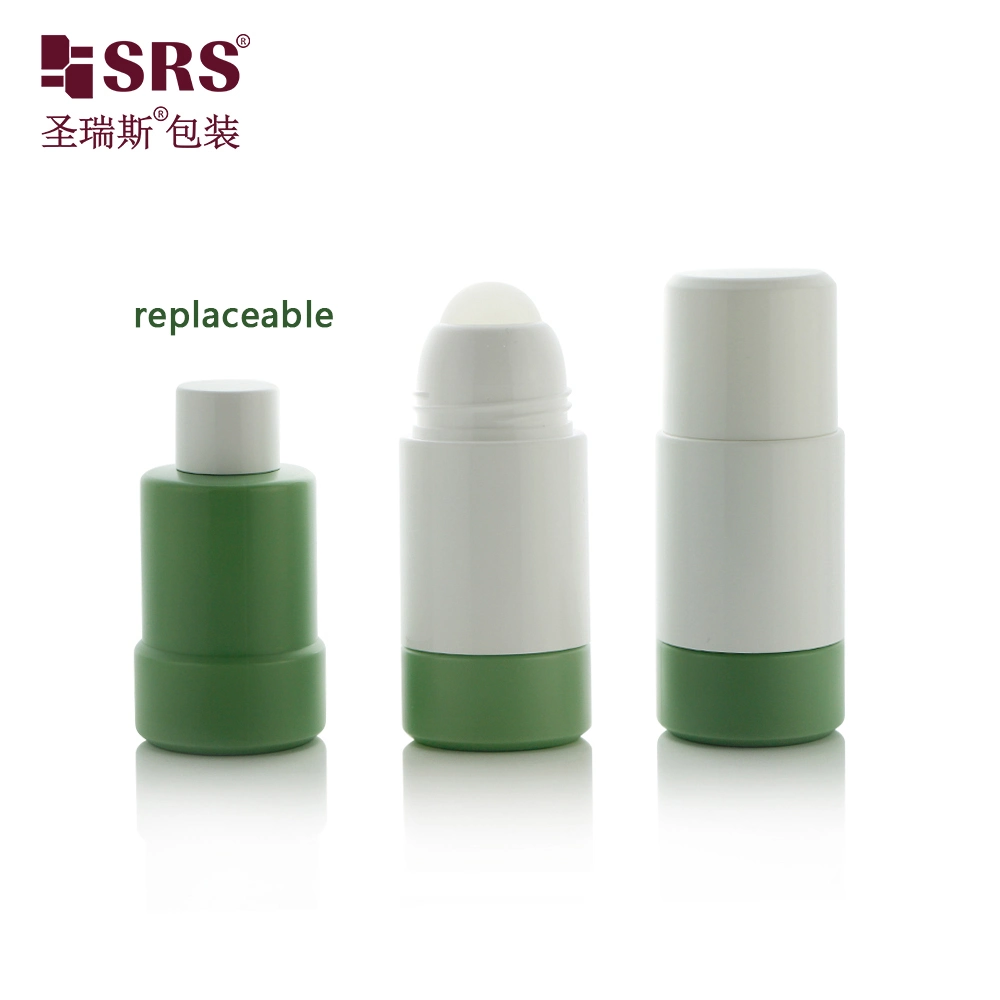 New Empty 75ml Replaceable PP PRC Plastic Roll On Bottle Cosmetic Packaging