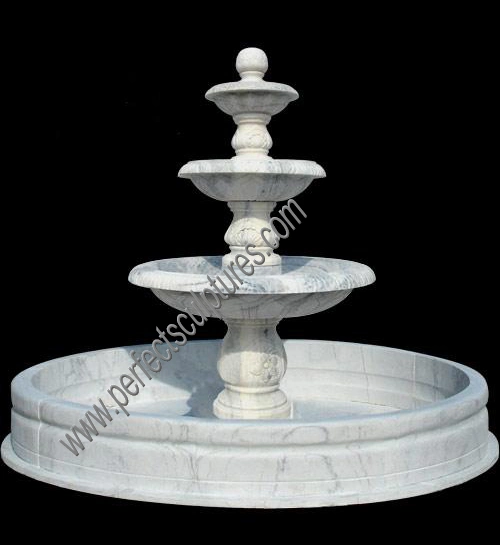 3 Three Tier Carved Stone Marble Water Fountain for Garden Decoration (SY-F363)