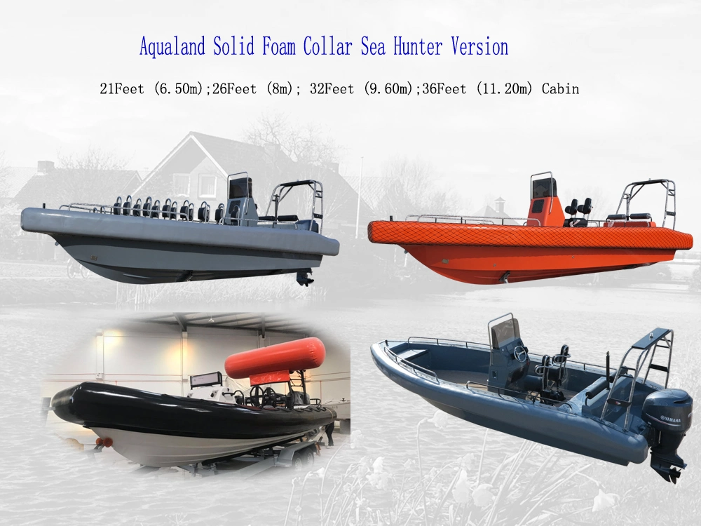 Aqualand 26feet 8m Non-Air Filled Tube Rib Rescue Patrol /EVA Soliad Foam Fender Rigid Inflatable Motor Boat (rib800)