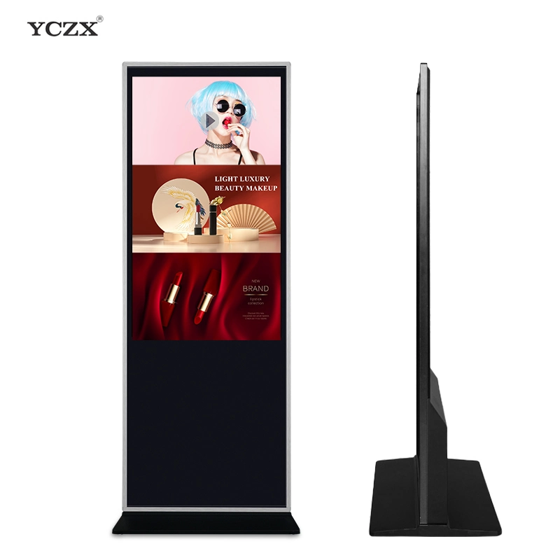 60 Inch Indoor Advertising LCD Display Screen Floor Stand Digital Signage Kiosk