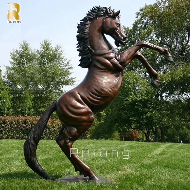 Classique en plein air de haute qualité en métal Jardin Parc Décoration Grand Bronze Coulée Sautant Cheval Sculpture Fabricant