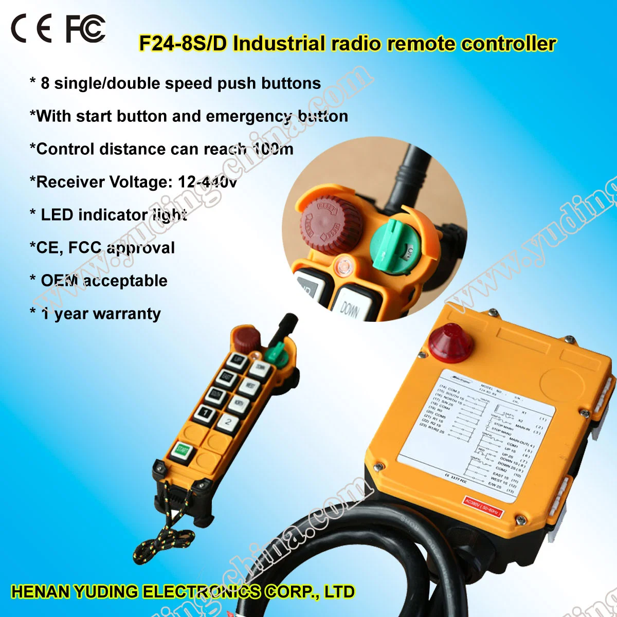 F24-8d Electric Heavy Machine Cargo Crane Remote Control