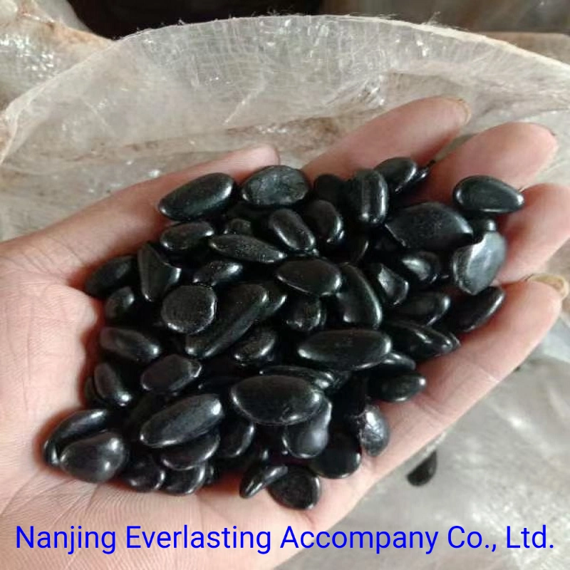 Polished Loose Pebble Blac K River Rock for Yard Landscaping