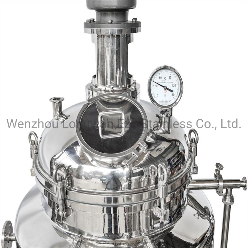 Sanitary Grade Stainless Steel Sterile Pressure Vacuum Dairy Vertical Blender with Agitator