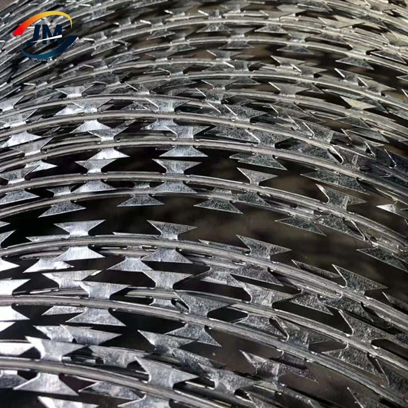 100m 200m 300m 400m 500m 450mm Coil Diameter Stainless Steel 304 Concertina Razor Barbed Fencing Wire Price