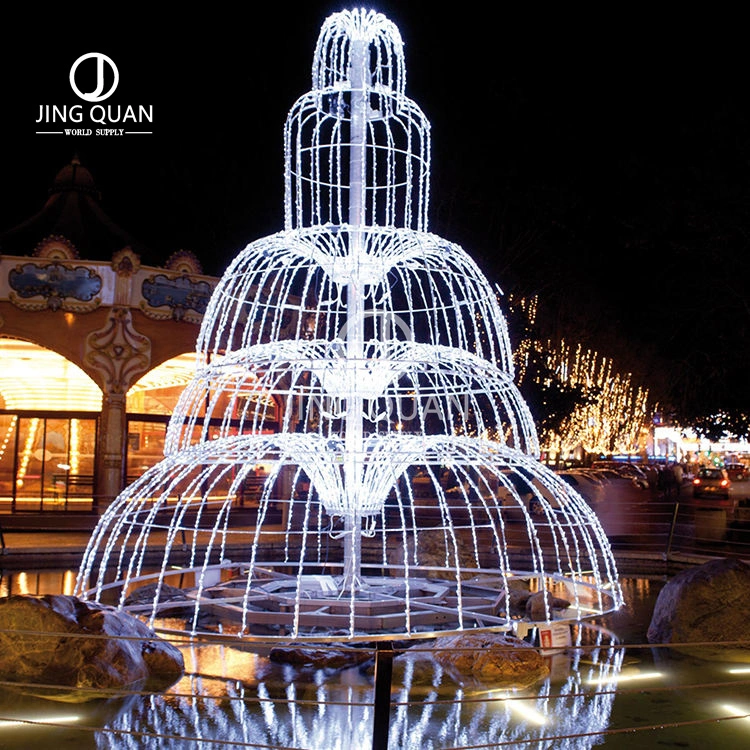 Natal Holiday LED 3D Water Fountain Motif Light Street Mall Candeeiros coloridos decorativos Garden Exhibition