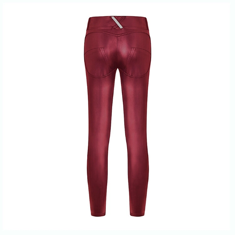 Hot Sale High quality/High cost performance  High Flexibility Wholesale/Supplier Fashion Design Winter Shiny Sexy Tight Leather Pants for Women