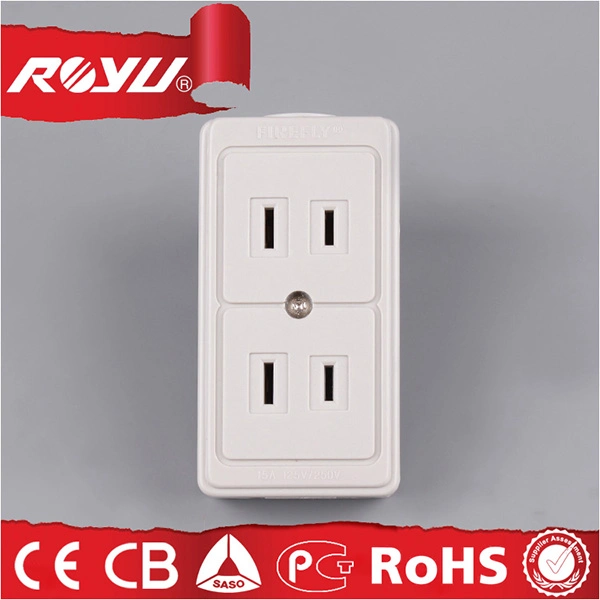 Power 2 Pin 2 Gang Universal Electric Extension Socket