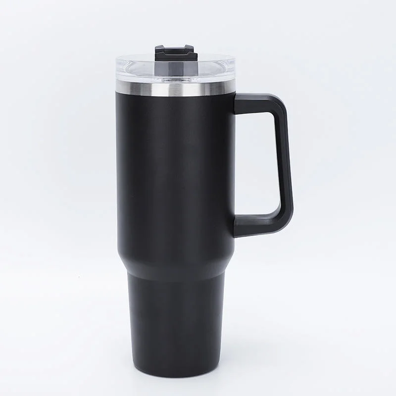 Convenient Auto Portable Water Bottle Stainless Steel Tumbler Mug with Handle