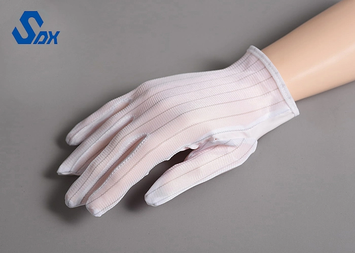 5mm Sripe Gloves Anti Static ESD Nylon Fabric for Industry Electrostatic Eliminating