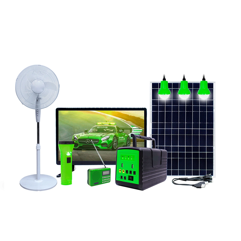 Portable Power Generator Solar Energy System with Lamps and Mobile Phone Charger