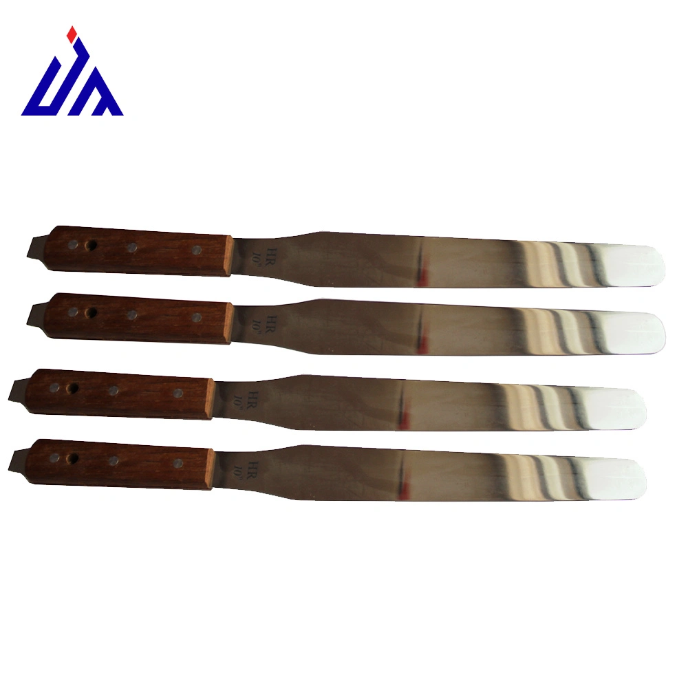 Spatule en acier inoxydable d'encrage Couteau de mélange de colle mastic peinture les couteaux avec manche en bois et lame rigide