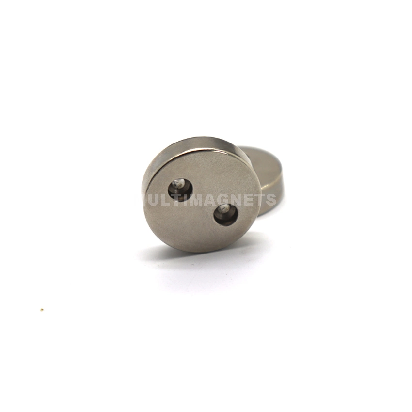 Special Shape Round Rare Earth Magnet with Two Countersunk Holes