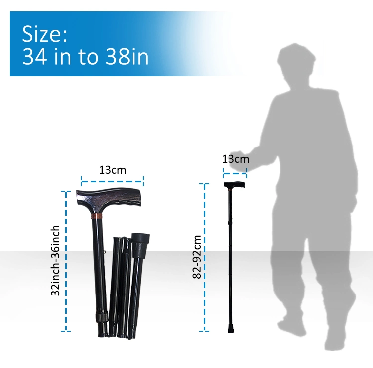 Elderly Telescopic 4 Section Aluminum Folding Cane Adjustable Foldable Walking Stick