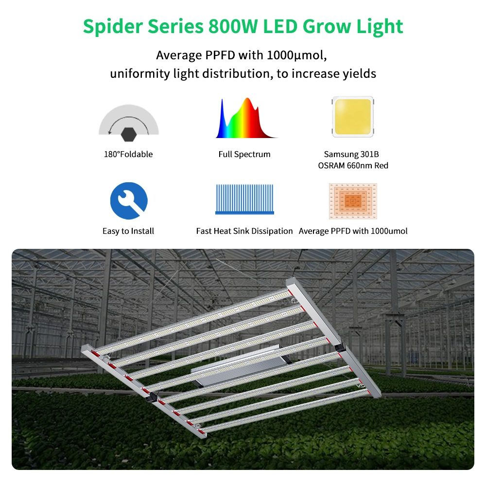 Medical Plants Production Facility LED Grow Lights Foldable 800W Full Spectrum