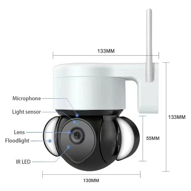 Caméra IP sans fil intelligente 4G Solar WiFi Caméra de sécurité PTZ Caméra avec batterie intégrée 18650 Détection de mouvement PIR Surveillance de sécurité à domicile Tuya Caméra de sécurité extérieure.