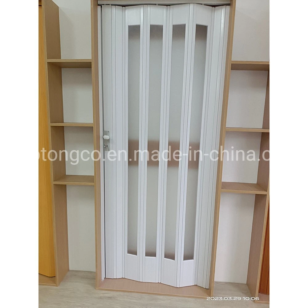 Habitación de PVC divisores horizontales de la prueba de fuego en forma de acordeón decoración interior puerta plegable con CE