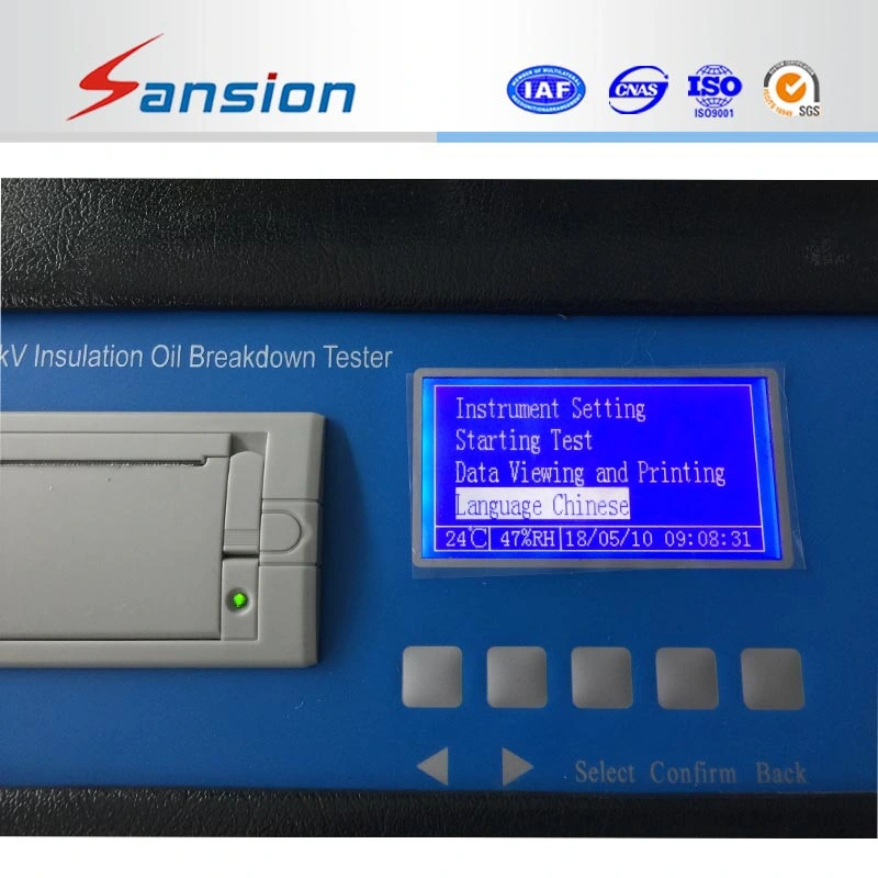 Testeur de tension de rupture d'huile de transformateur automatique IEC156 avec imprimante