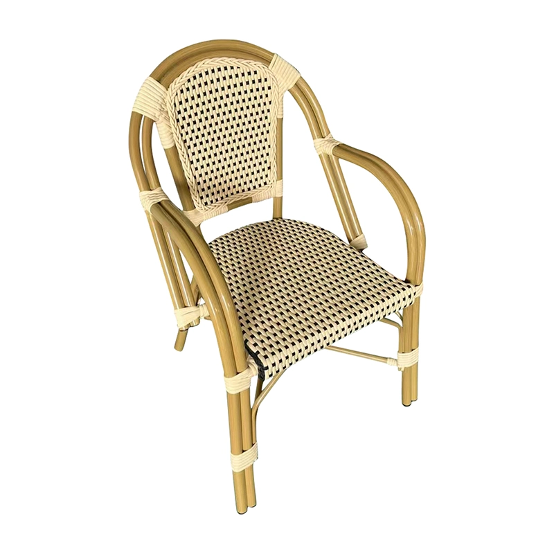 Hot Sell PE Rattan Woven Outdoor Wholesale/Supplier Iron Frame Metal Patio Cafe Garden Dining Chair with Waterproof Cushion