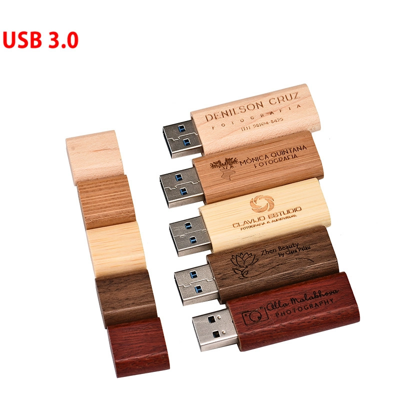 Unidade flash USB 3.0 de 32 GB Unidade personalizada USB de Memori USB em madeira Flash com caixa