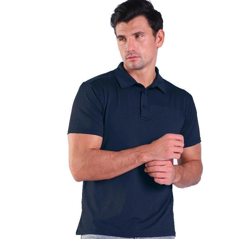 Polo de manga corta de color sólido de tejido fino suave para hombre Wholesle Garment