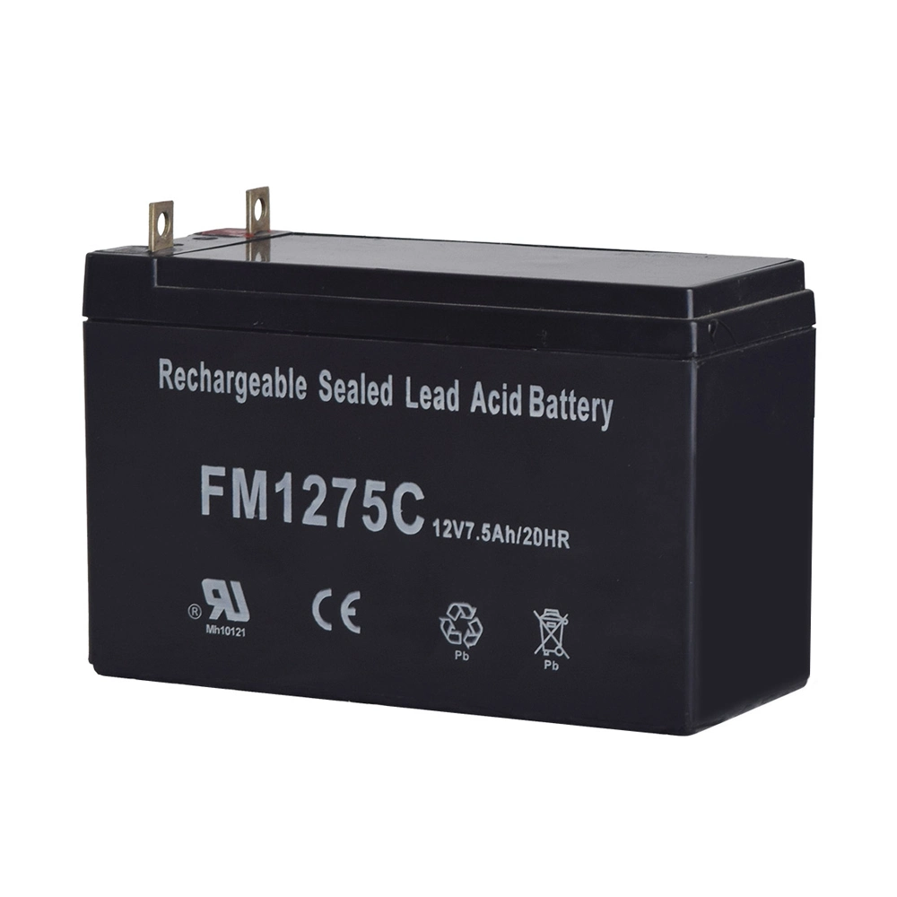 12V7.5ah Black Over-Voltage Protected Battery with Waterproof Sealed Case