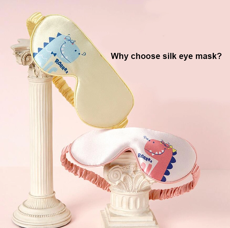 Máscara de ojos de seda 100% Mulberry con impresión digital personalizada para niños